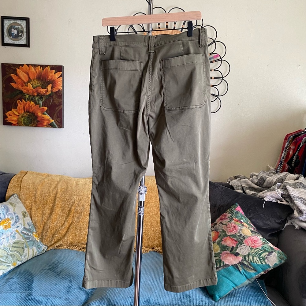 Madewell Mid-Rise Kick Out Jeans Olive Green Size 31 - Picture 5 of 17